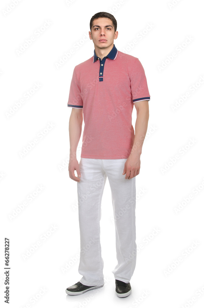 Fototapeta premium Man in fashion look isolated on white