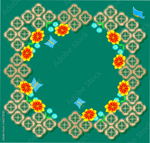 Floral summer frame. Vector.