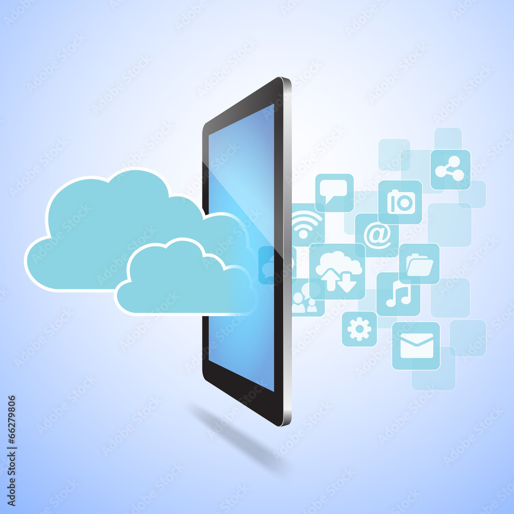 Social Media and Cloud Computing concept Social Media and Cloud Computing concept