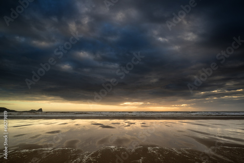 Dramatic stormy sky landsca...