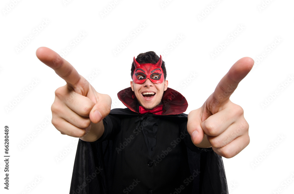 Funny devil isolated on the white background Funny devil isolated on the white background