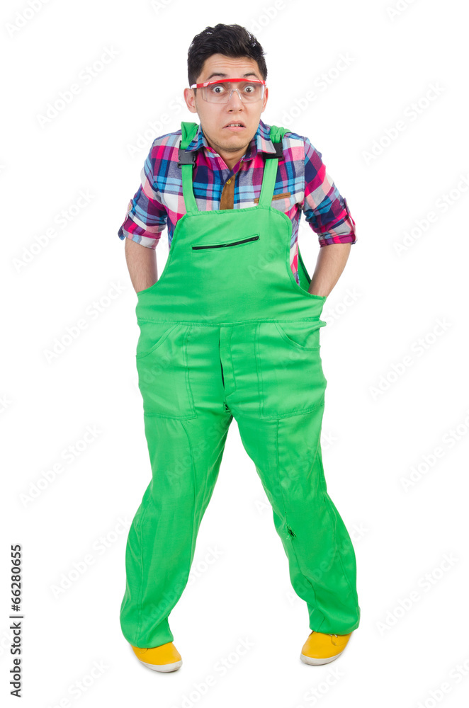 Funny painter isolated on white Funny painter isolated on white