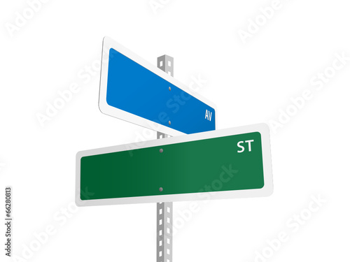 BLANK Street signs (American road avenue)