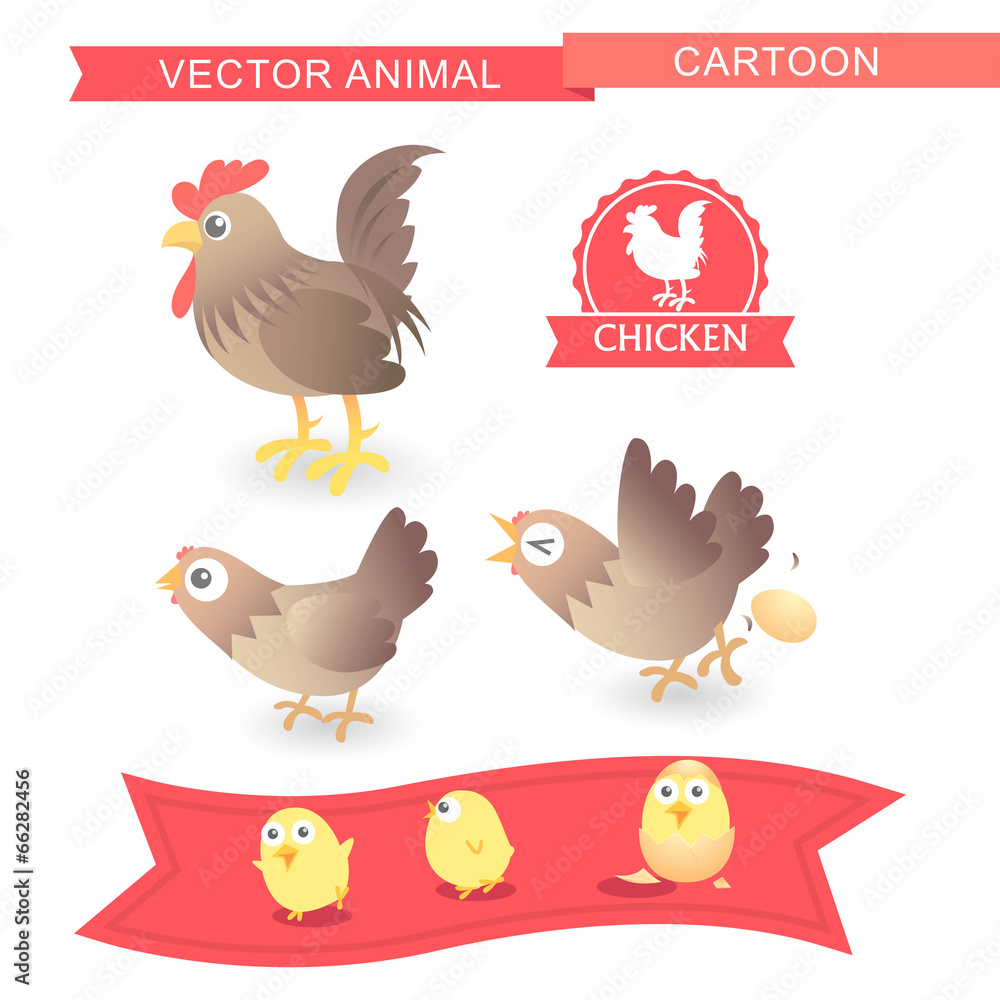 vector cartoon chicken cute-illustration