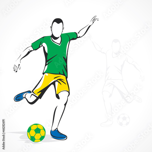 soccer player hit the ball