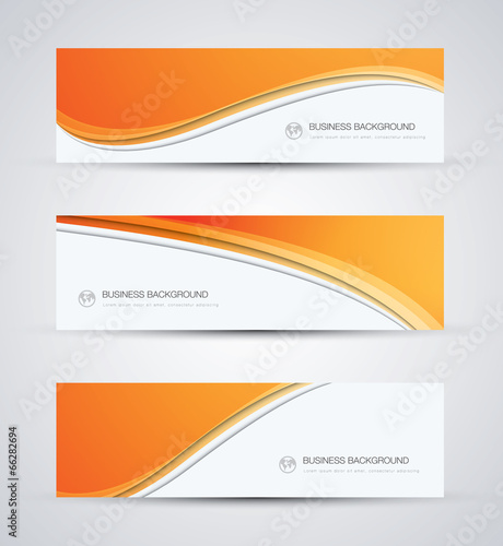 Abstract vector business background banner beautiful orange wave