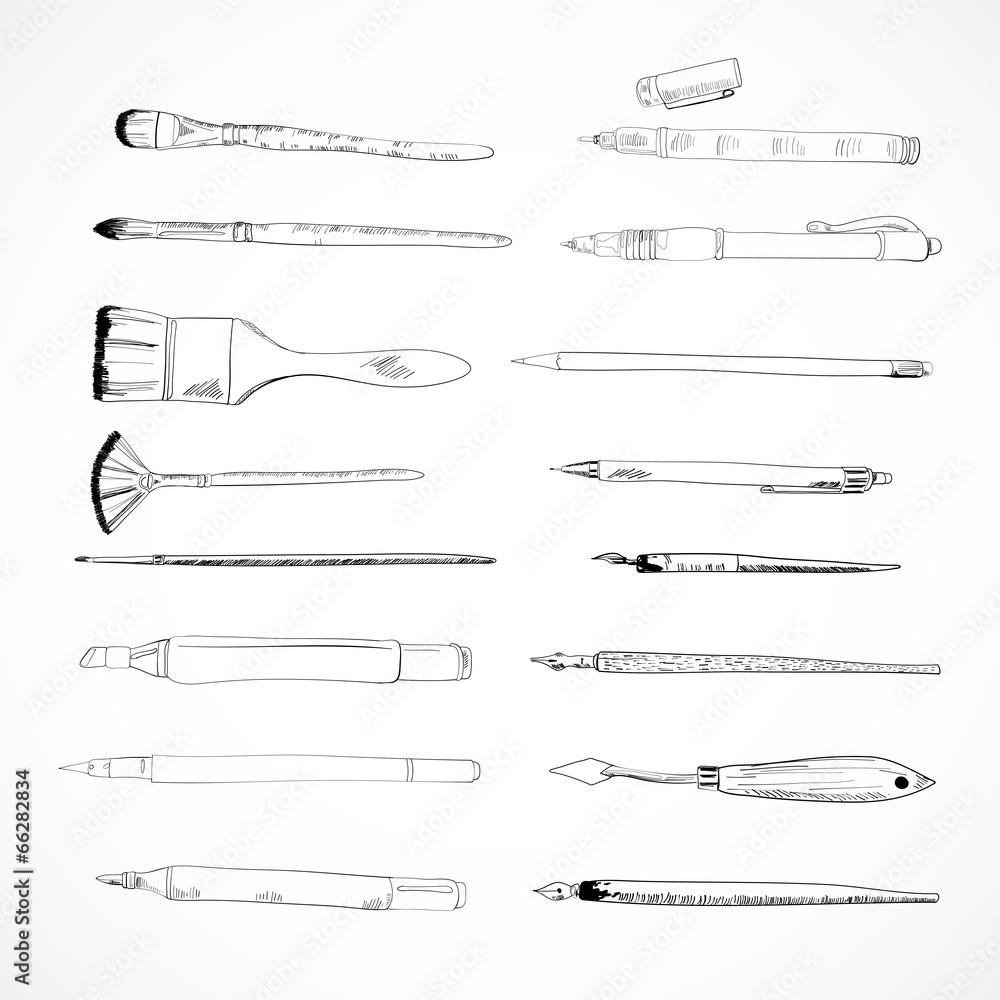 Drawing tools icons sketch Drawing tools icons sketch