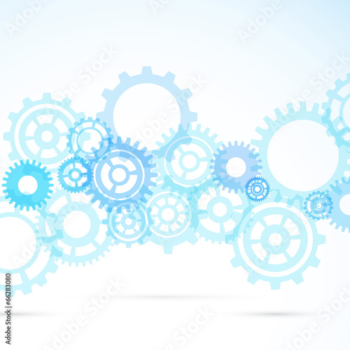 Blue gear abstract modern mechanical background