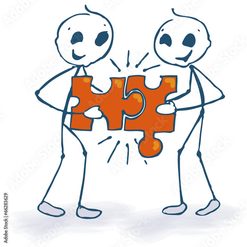 Strichmännchen und Puzzle