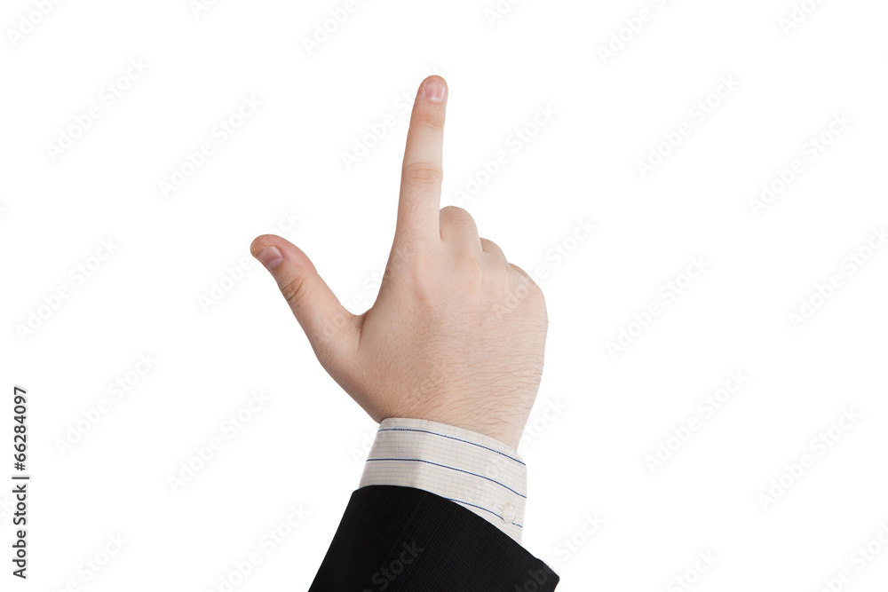 male hand showing one finger male hand showing one finger