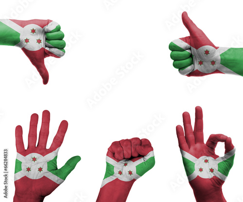 Hand set with the flag of Burundi