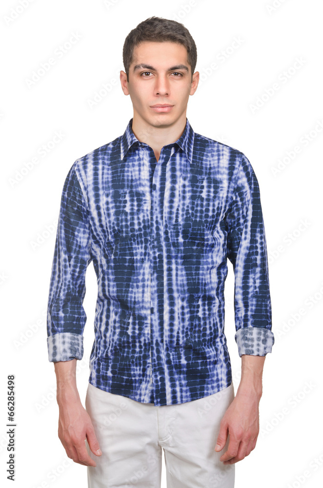 Male model with shirt isolated on white Male model with shirt isolated on white