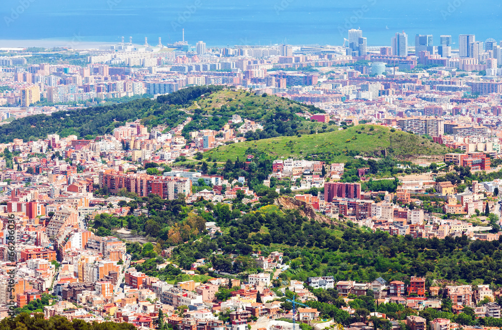 residential districts of Barcelona  from mount