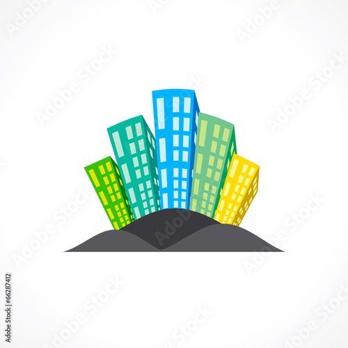 creative colorful building icon design concept