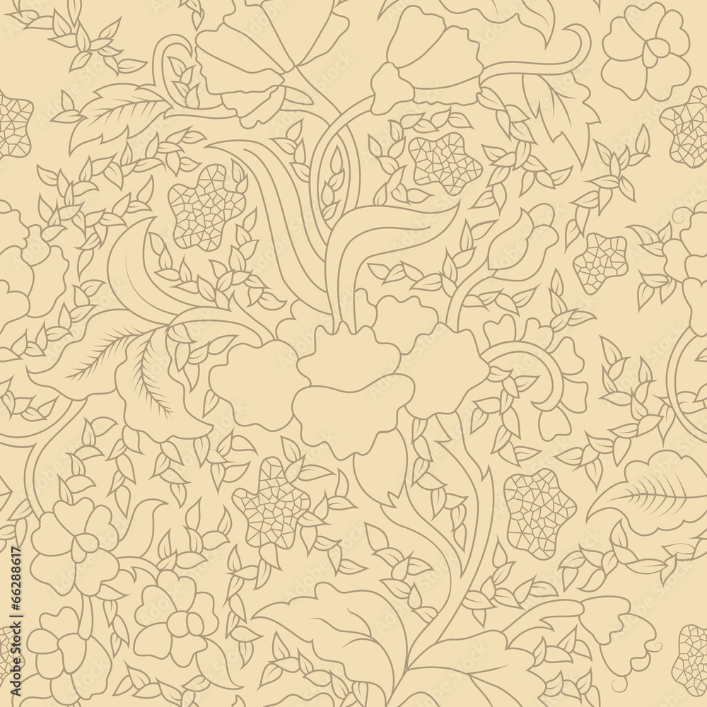 East Asian Seamless Floral Pattern