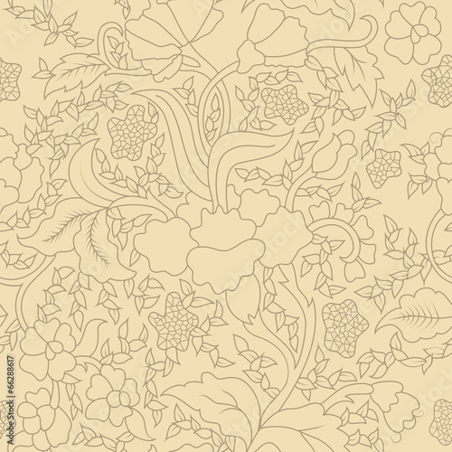 East Asian Seamless Floral Pattern