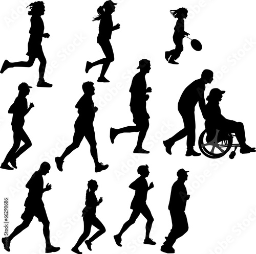 set of paraplegic person as a runner