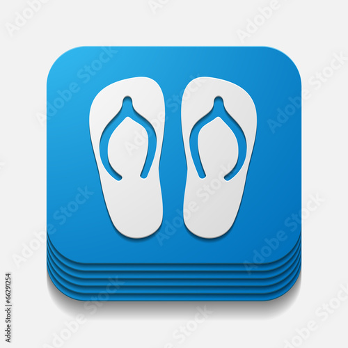 square button: slippers