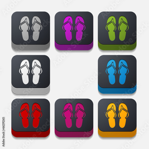 square button: slippers