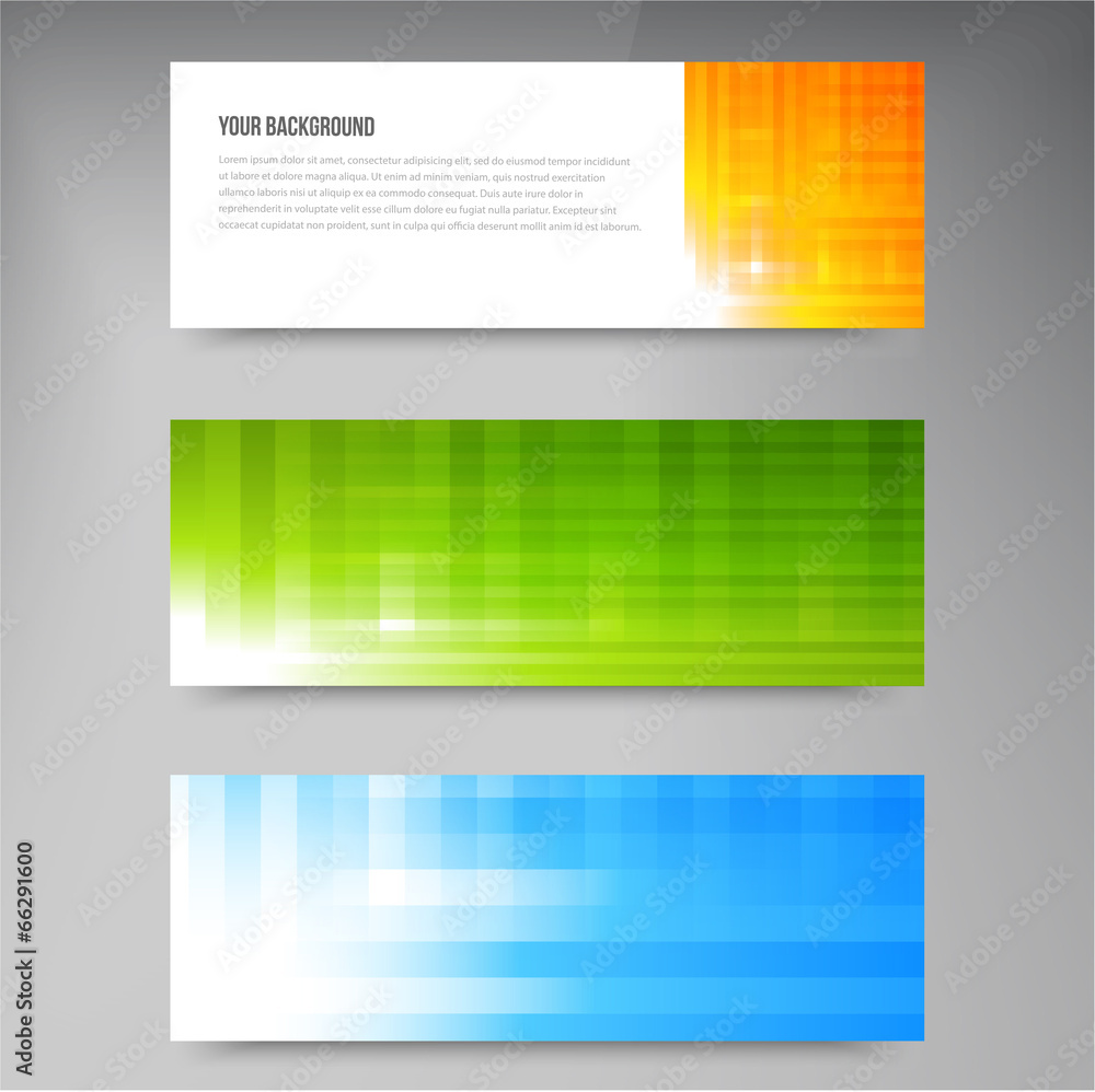 Naklejka premium Set of modern vector banners with lines