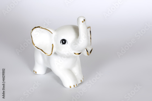 small white porcelain elephant