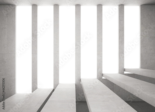 Cement Stairs highlighted on opening concrete