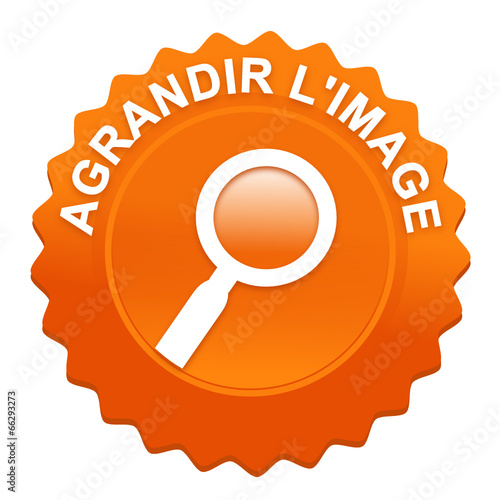 agrandir l'image sur bouton web denté orange