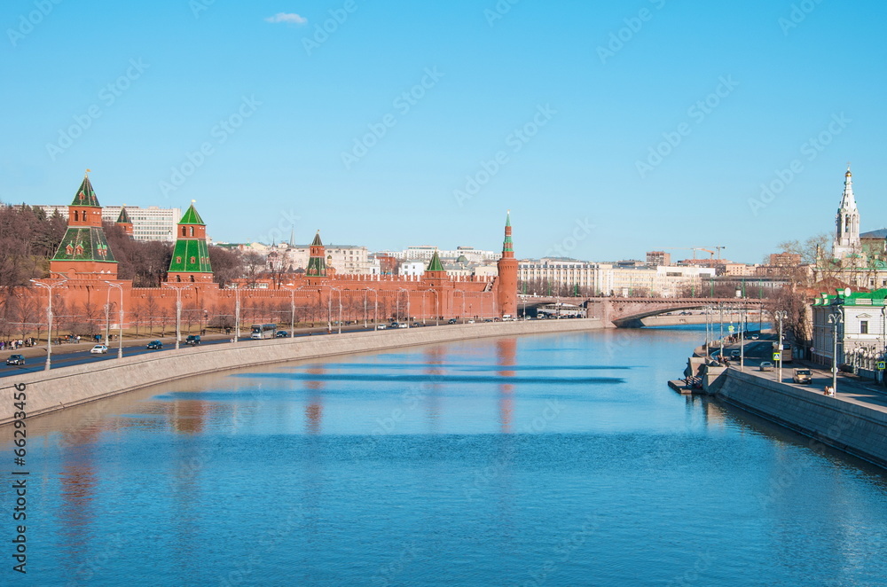 View of  Kremlin and  Kremlin Moscow river embankment