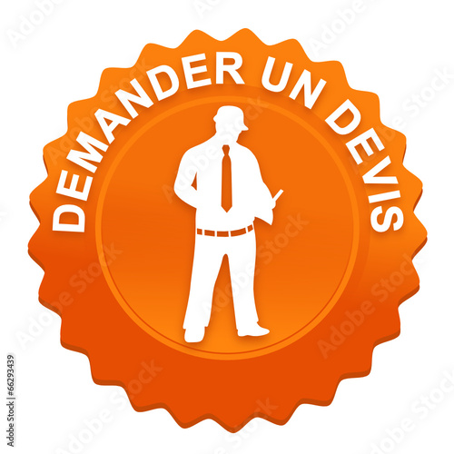 demander un devis sur bouton web denté orange