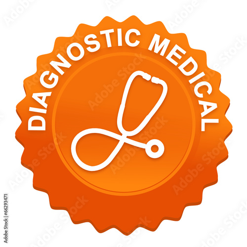 diagnostic médical sur bouton web denté orange
