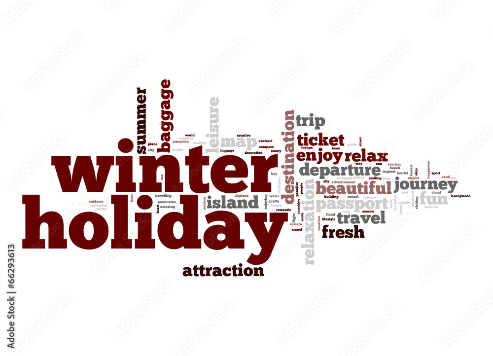Winter holiday word cloud