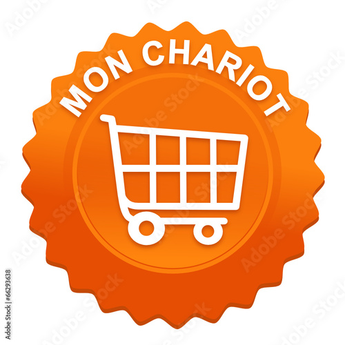 mon chariot sur bouton web denté orange