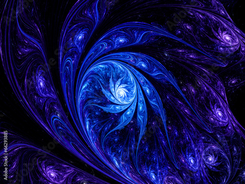 Artistic blue flower in space