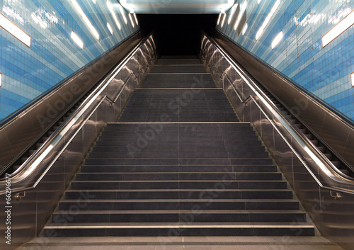 Fototapeta Naklejka Na Ścianę i Meble -  Stairs in the metro of city Hamburg