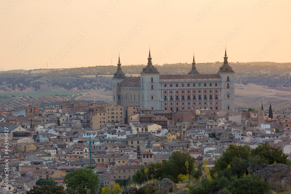 Historic town of Toledo with fortress Alcazar, Spain