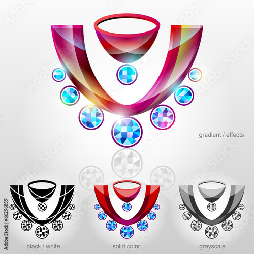 Symbol in shape of bust with diamond necklace