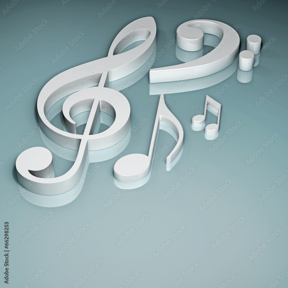 3d illustration of notes and musical symbols 3d illustration of notes and musical symbols