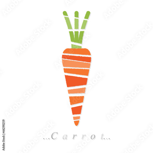 Vector of vegetable, carrot icon on isolated white background