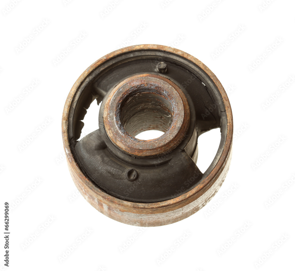 Suspension arm bush isolated on white background Suspension arm bush isolated on white background