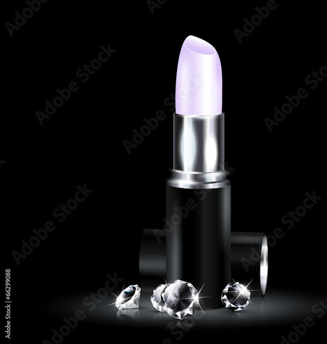 lipstick in black and crystals