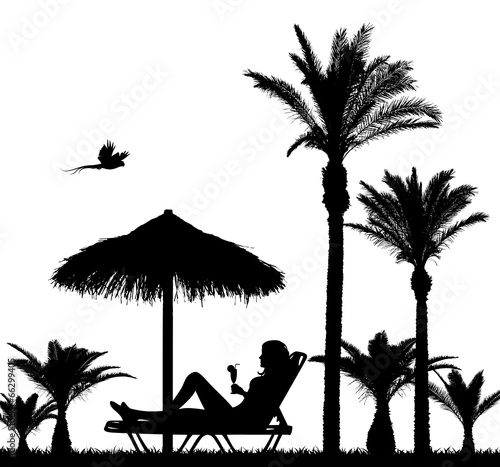 Chilling Under Palm Trees Vector Set