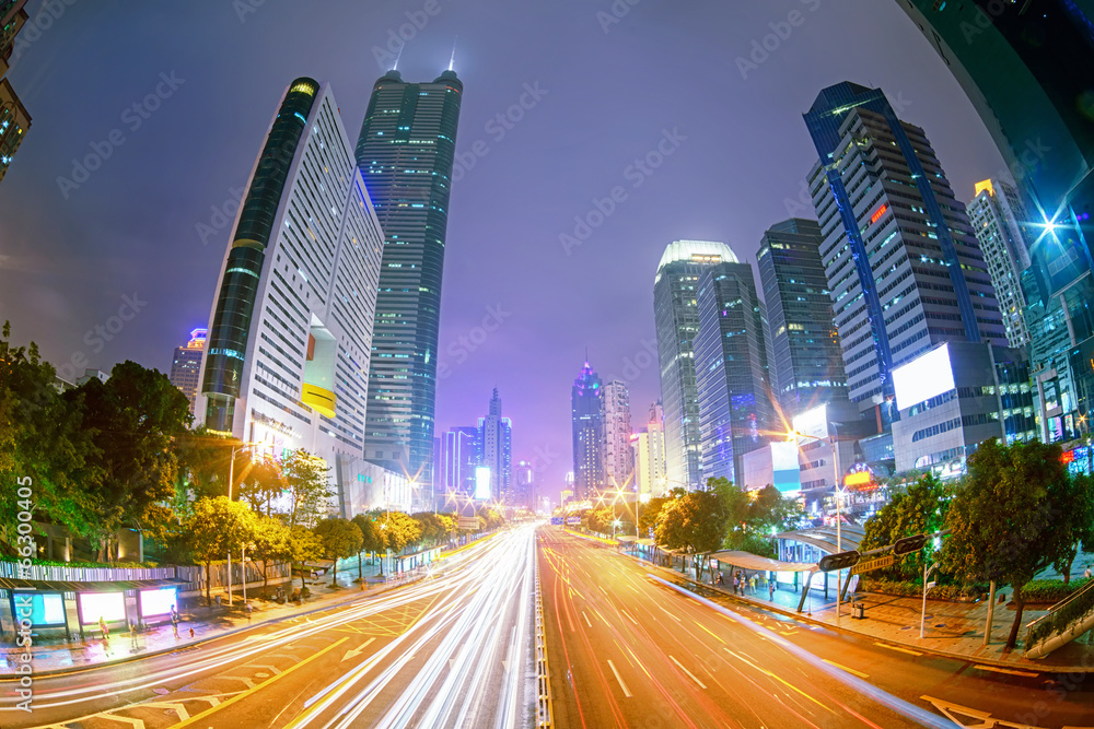 Fototapeta premium In Shenzhen road at night