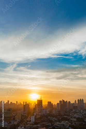 Bangkok city sunset view, Thailand