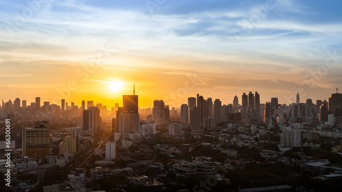 Bangkok city sunset view, Thailand © nuinuii