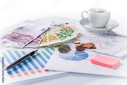 Business concept. Financial close-up background.
