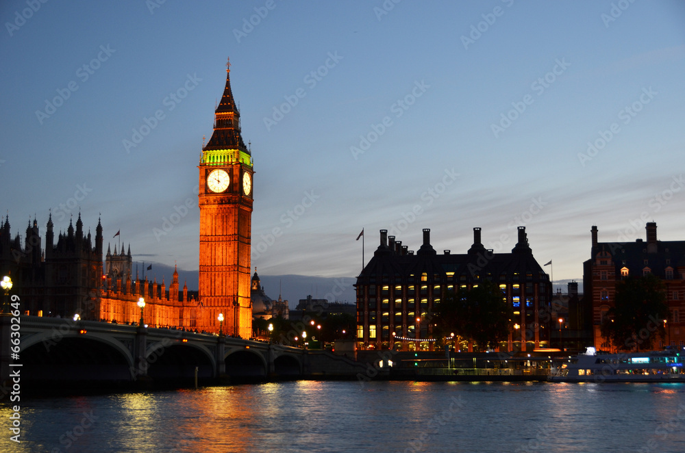 Big Ben and Houses of parliament at night, London