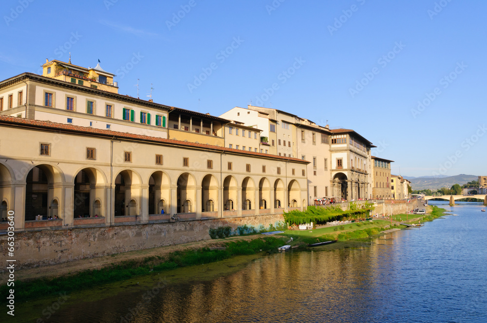Old City and the Arno river - Historic centre of Florence in Ita