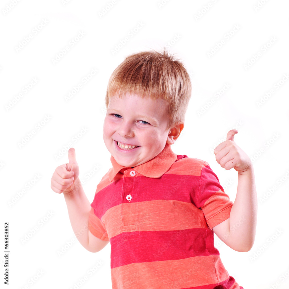 Happy boy with super sign Happy boy with super sign