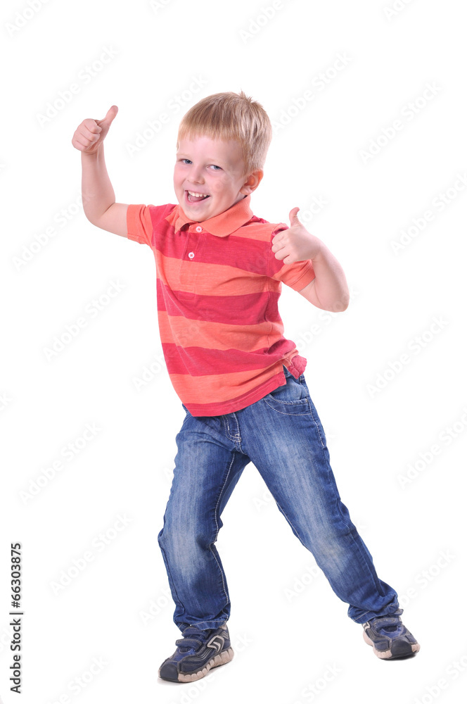Happy boy with super sign portrait Happy boy with super sign portrait