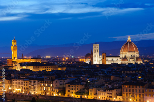 Historic centre of Florence at dusk in Italy © Scirocco340